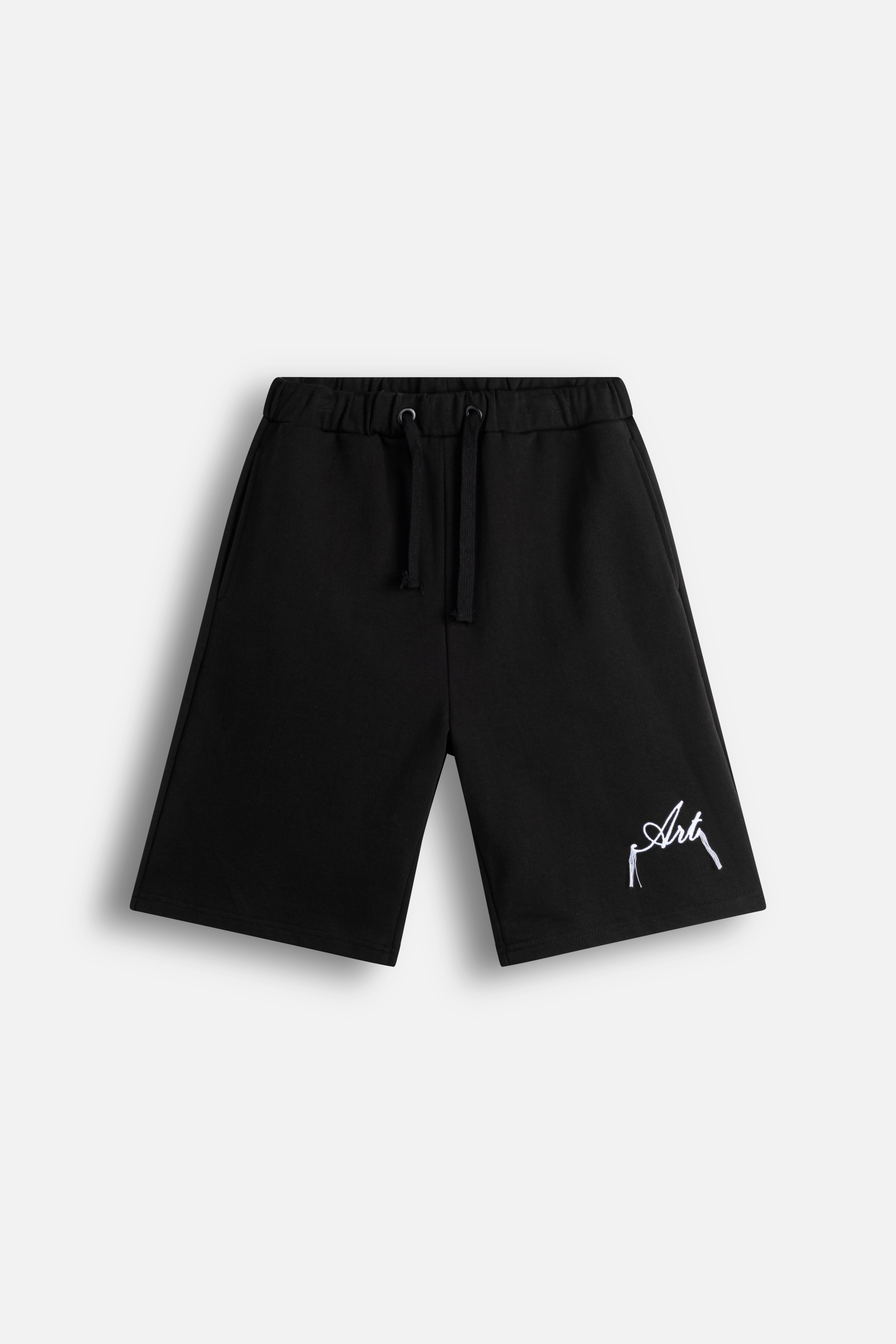 Leg Embroidery Sweatshort 黒 L Sweatshort Embroidery Art – LES (ART)ISTS