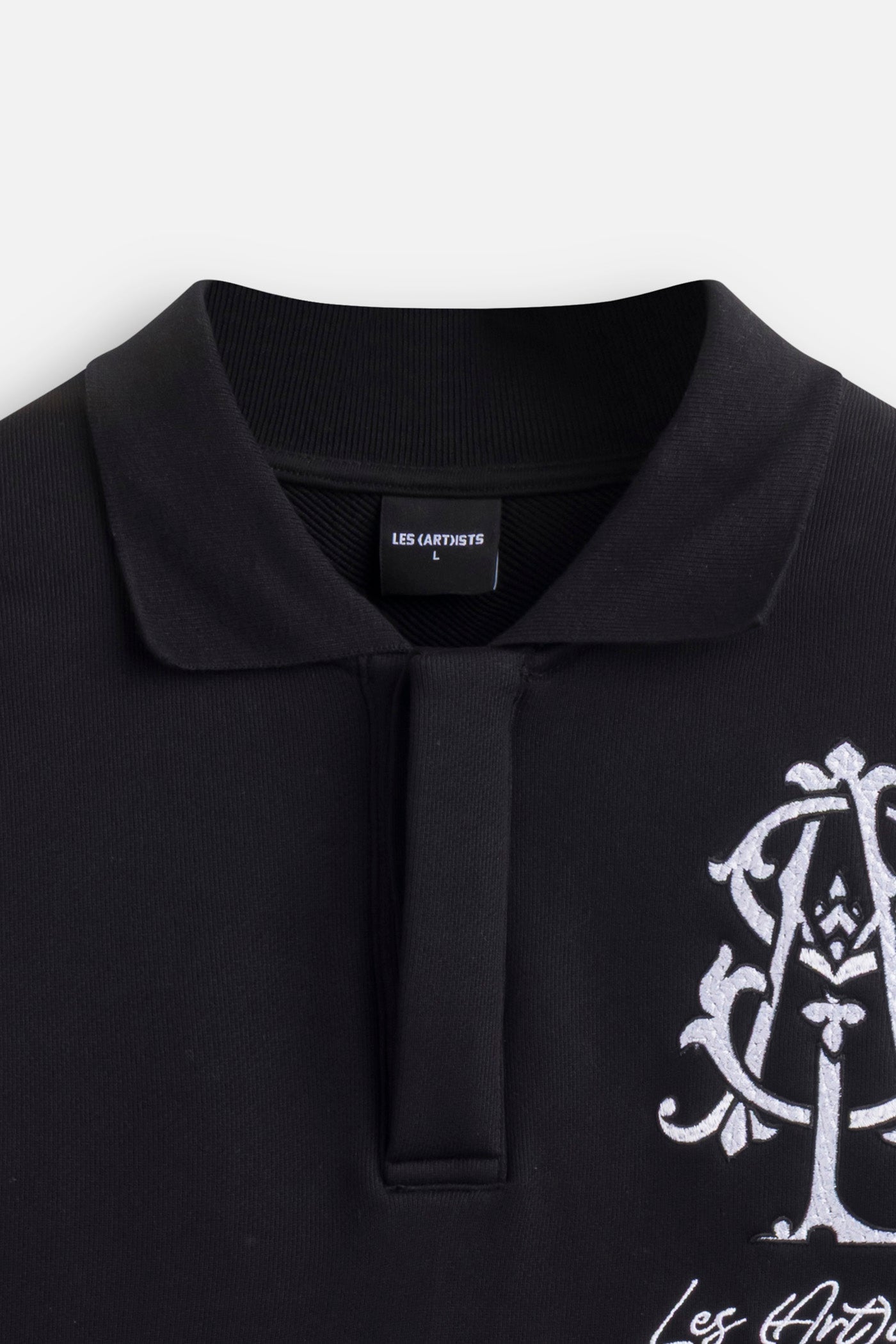 Long Sleeves Polo Sweatshirt Monogram Black