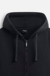 Hoodie logo zip essential Black