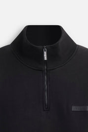 Sweat-shirt Half Zip Label Black