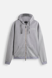 Hoodie Full Zip Club Paris – Aged Garment Dye Ultimate Grey