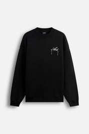 Crewneck Embroidery Art Black
