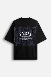 Short-Sleeve Sweatshirt Patch Paris Black
