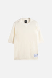 Polo Tricot Perforated Label Monogram Offwhite