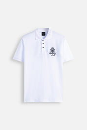 Polo Piquet Embroidery Paris White
