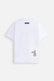 T-Shirt Patch Faces Embroidery White