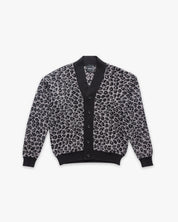 Jacquard Cardigan Label Monogram Leopard