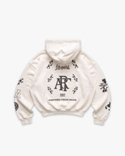 Hoodie Zip Print Patch Cream