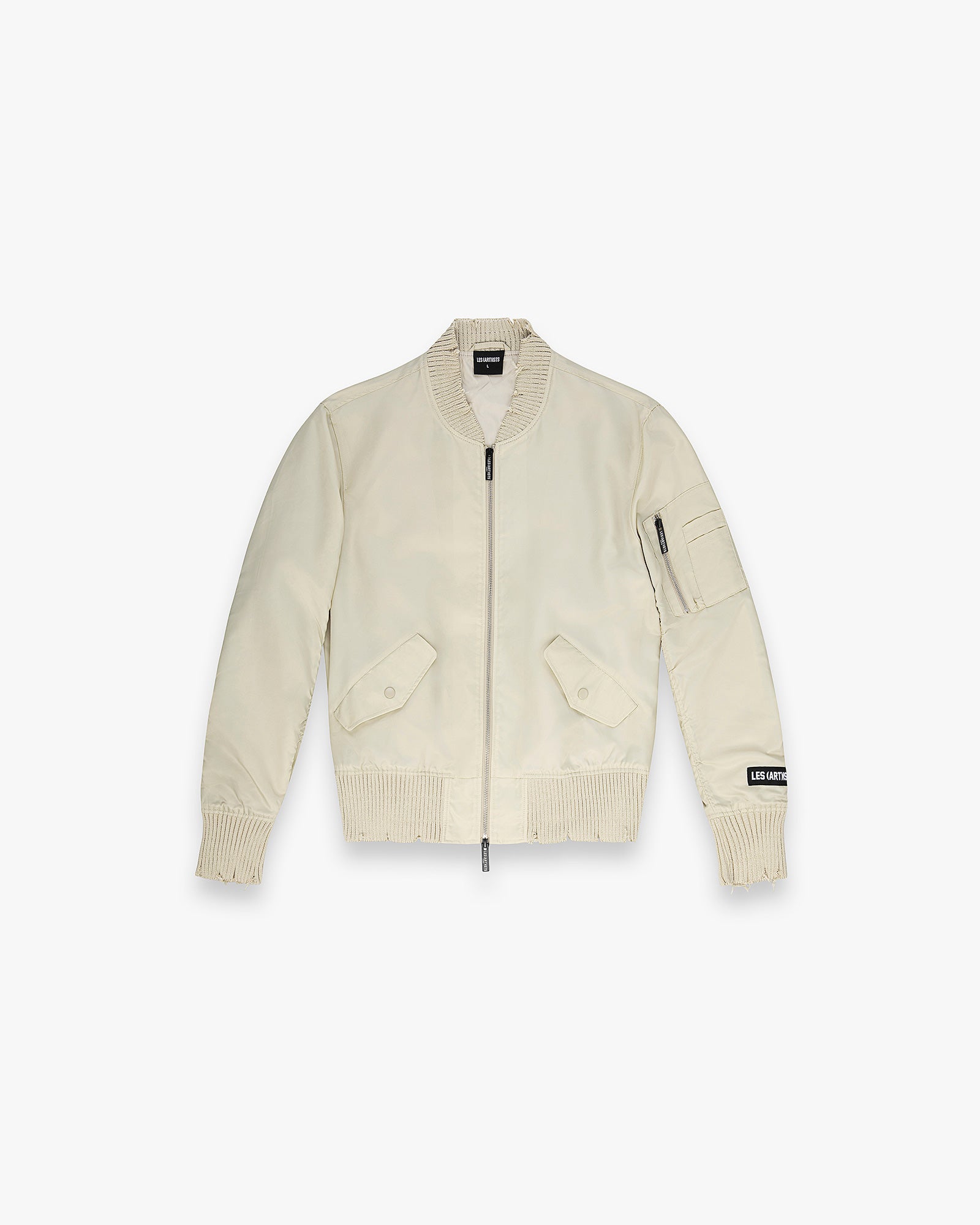 Distressed Bomber Jacket Logo Essential Sand