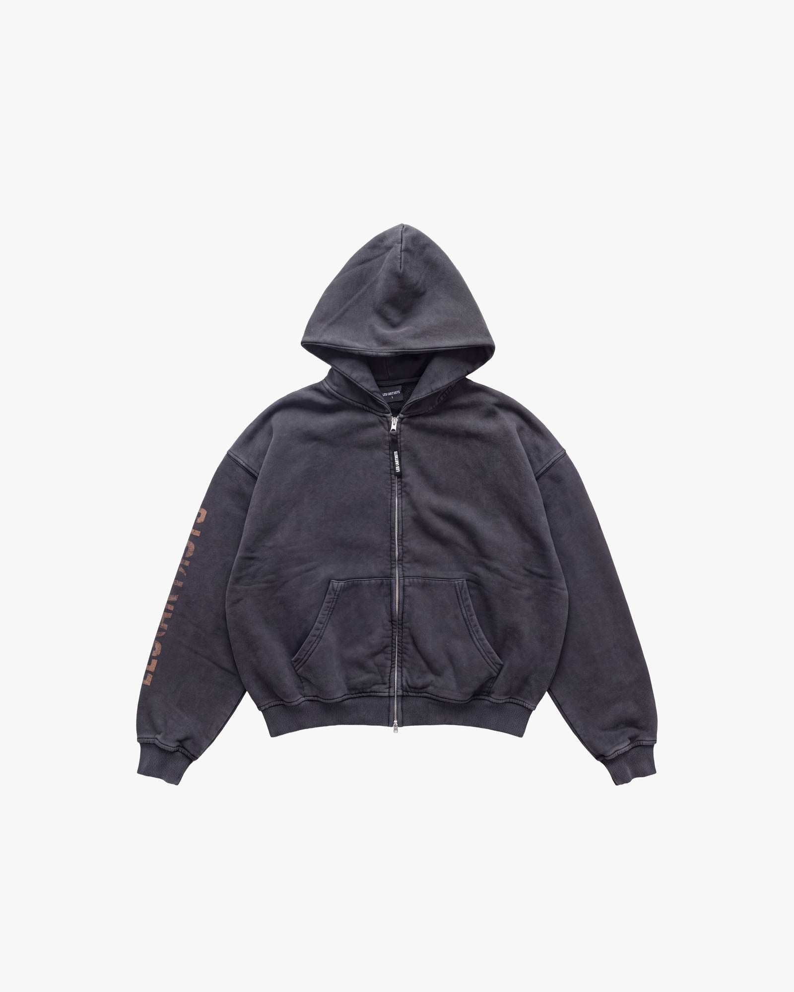 Hoodie Zip Box Fit Art World Black