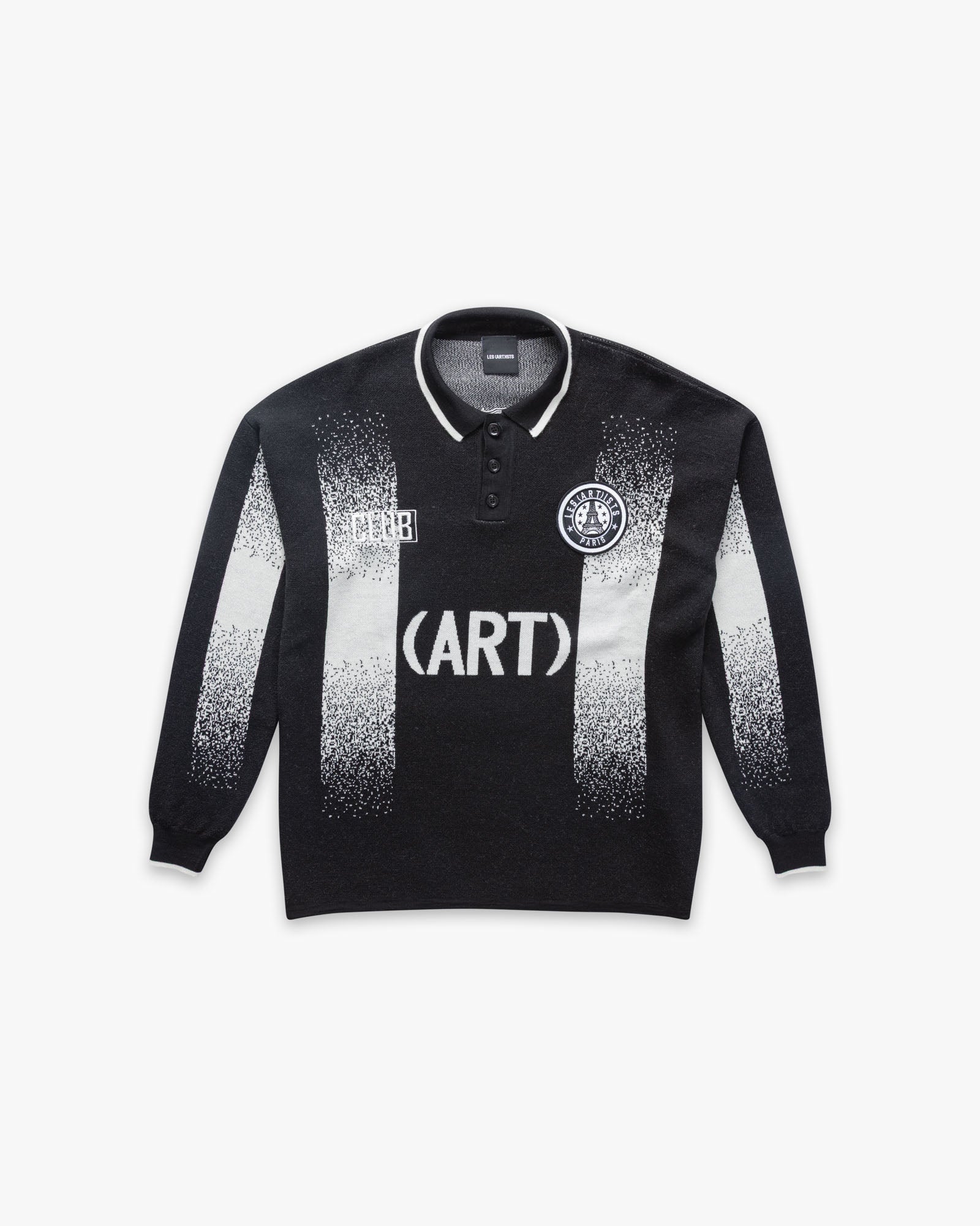 Knit Sweater Jacquard Soccer Club Art Black