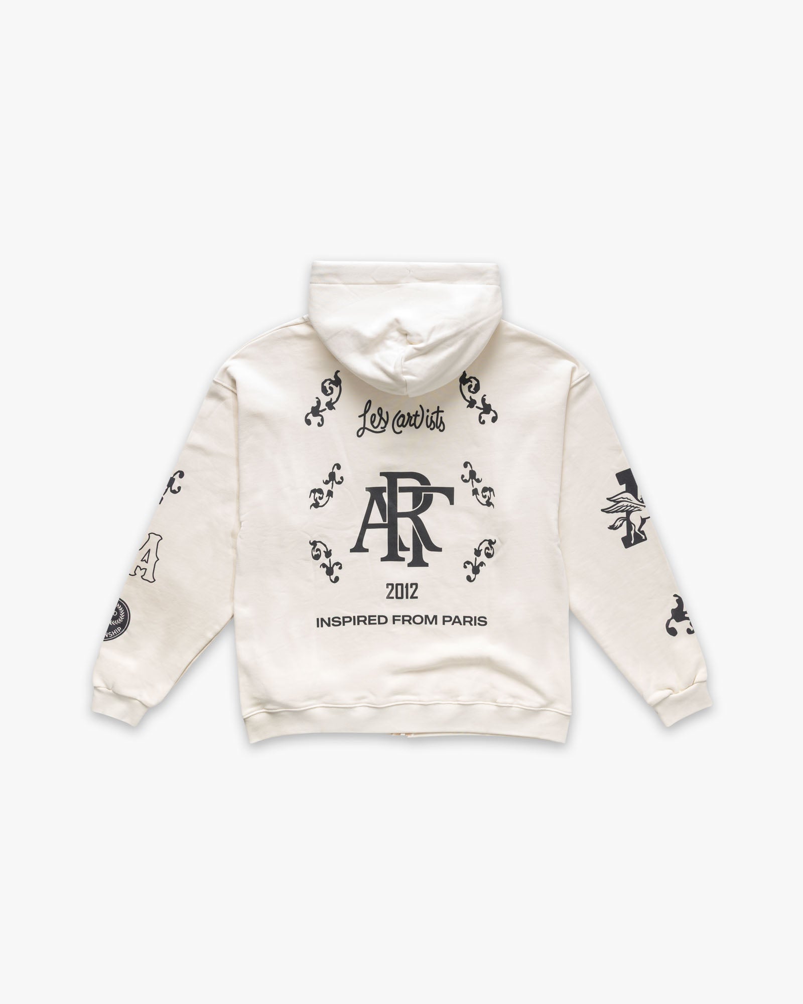 Hoodie Zip Print Patch Cream