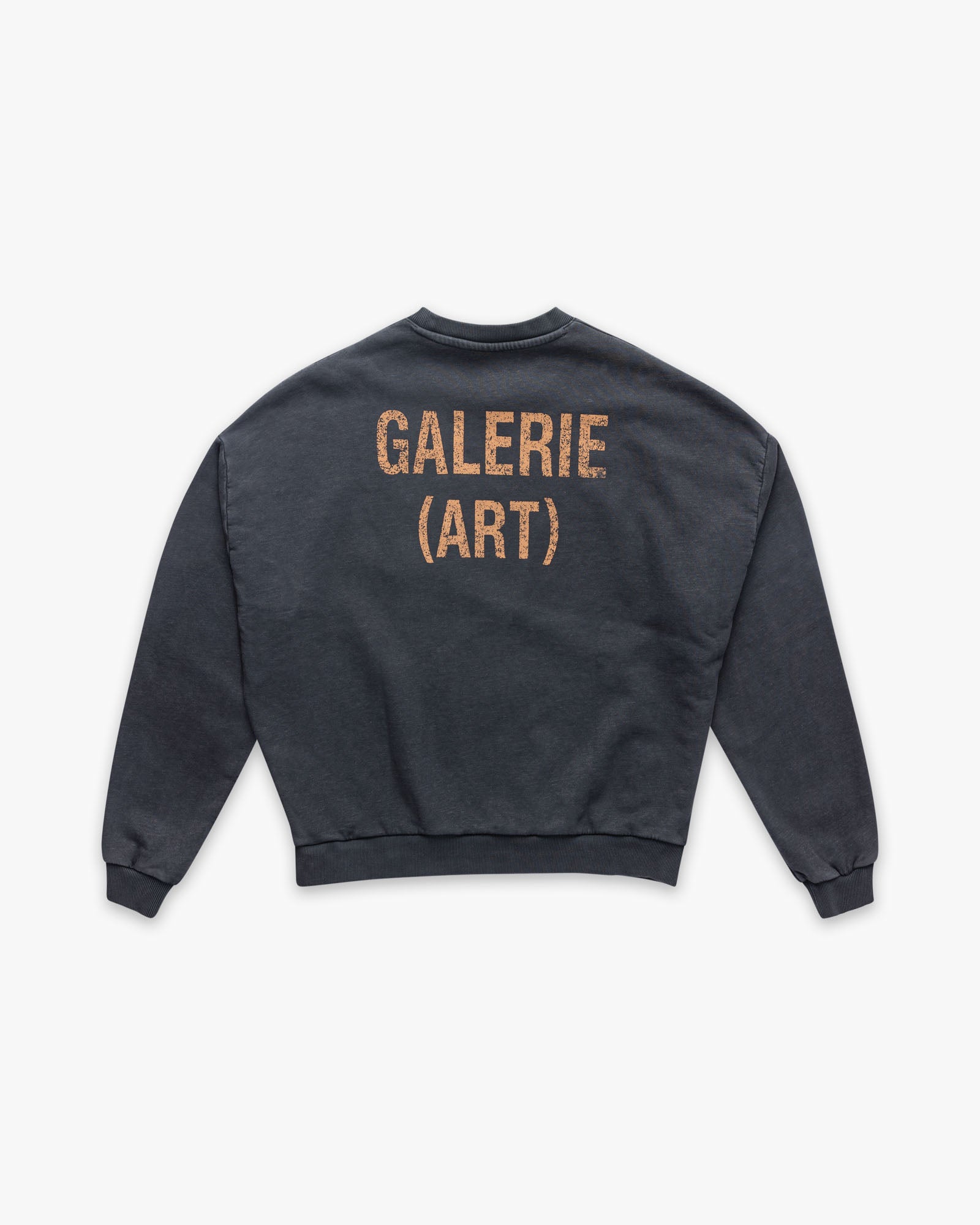 Crewneck Box Fit Galerie Art Stone Wash Black