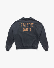 Crewneck Box Fit Galerie Art Stone Wash Black
