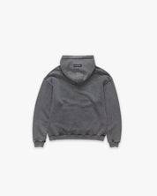 Hoodie Zip Art Acid Wash Black