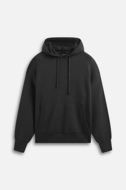 Hoodie Knitwear Label Black