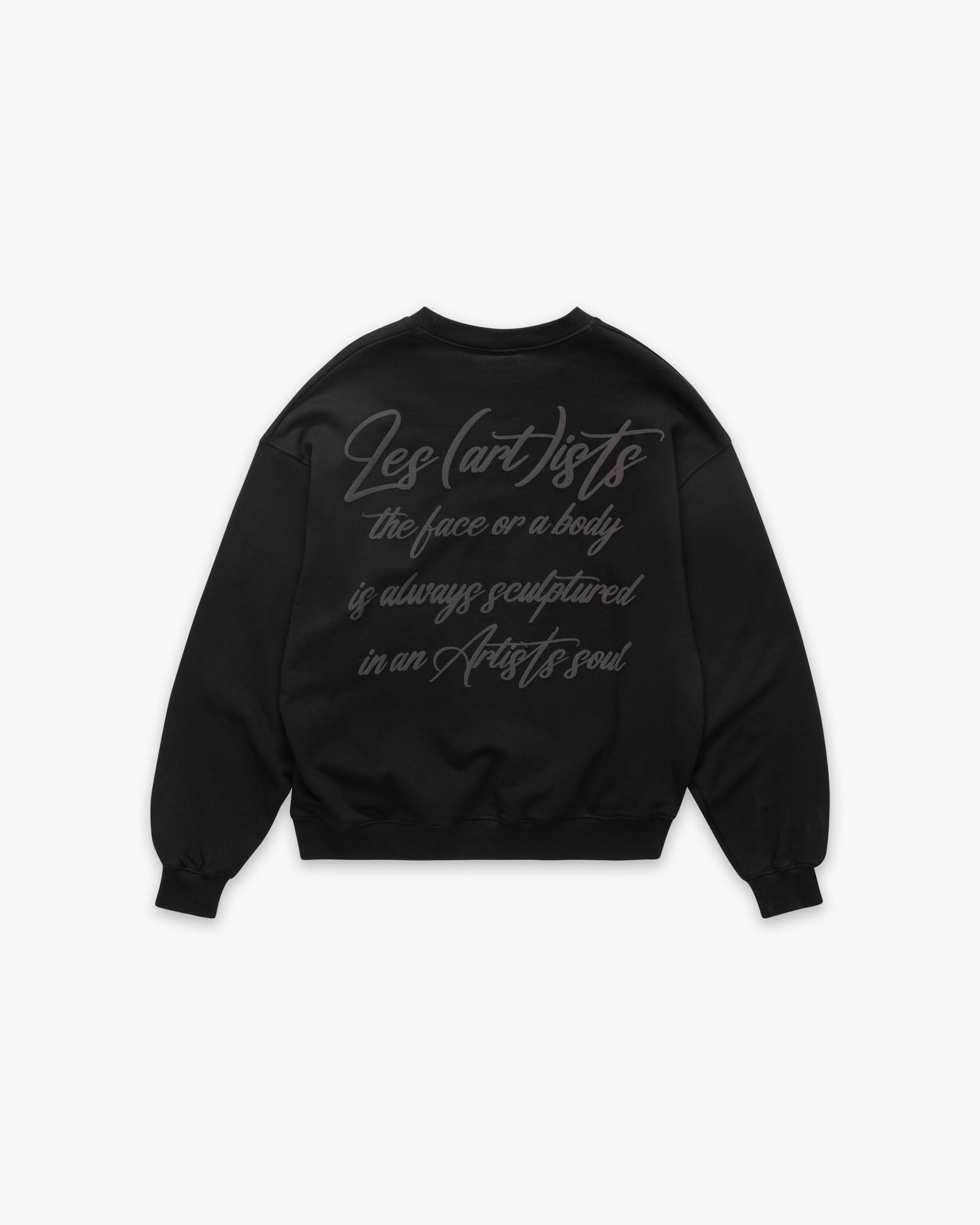 Crewneck Box Fit Script Black