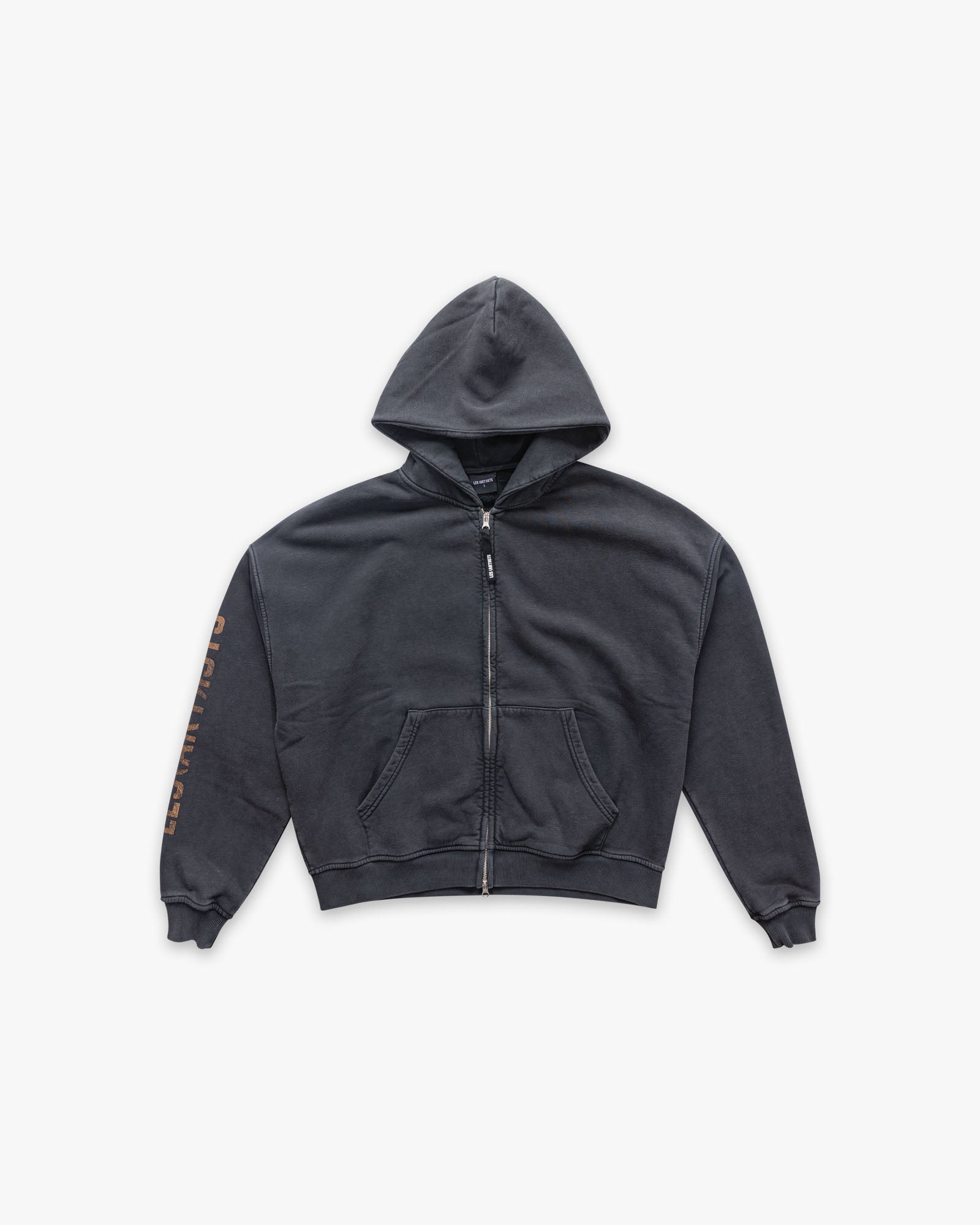 Hoodie Zip Box Fit Art World Black