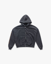 Hoodie Zip Box Fit Art World Black