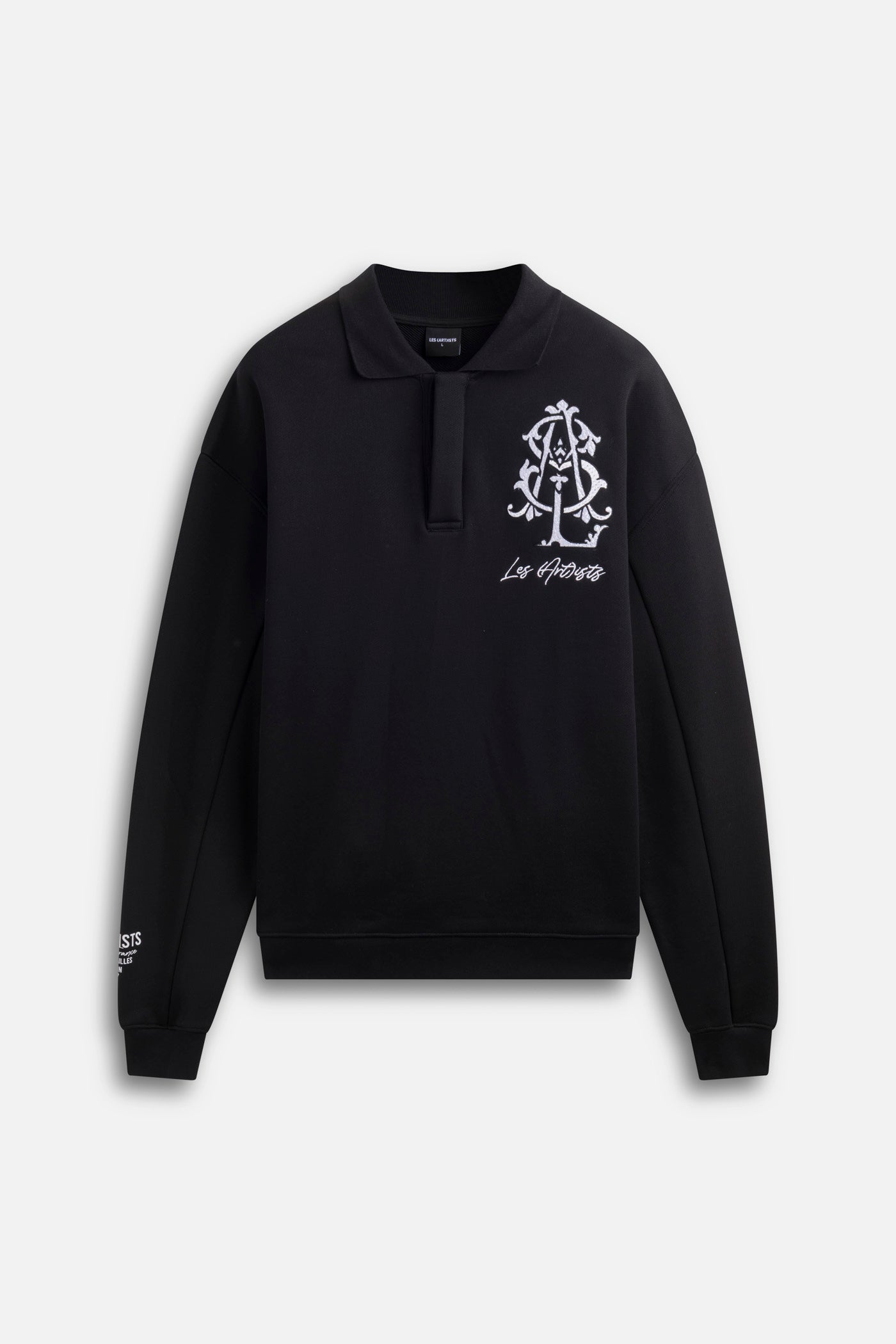 Long Sleeves Polo Sweatshirt Monogram Black
