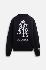 Long Sleeves Polo Sweatshirt Monogram Black