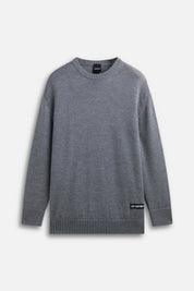 Jacquard sweater logo Essential Grey