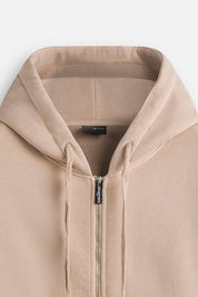 Hoodie Logo Zip ART Sand Stone Wash