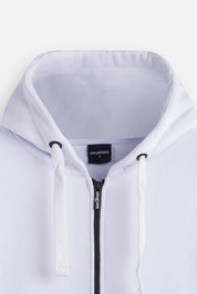 Hoodie logo zip essential White