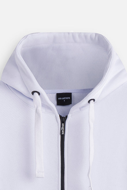 Hoodie logo zip essential White