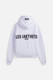 Hoodie logo zip essential White