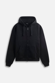 Hoodie logo zip essential Black