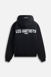 Hoodie logo zip essential Black